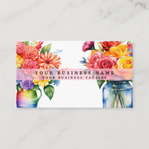 Elegant Spring Colorful Flowers Business Cards