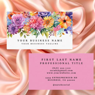 Elegant Spring Colorful Flowers Business Cards