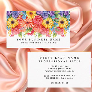 Elegant Spring Colorful Flowers Business Cards