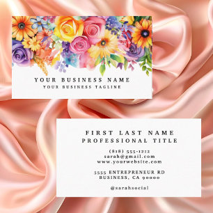 Elegant Spring Colorful Flowers Business Cards