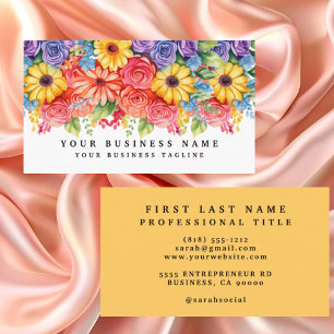 Elegant Spring Colorful Flowers Business Cards