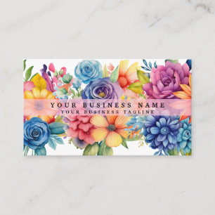 Elegant Spring Colorful Flowers Business Cards