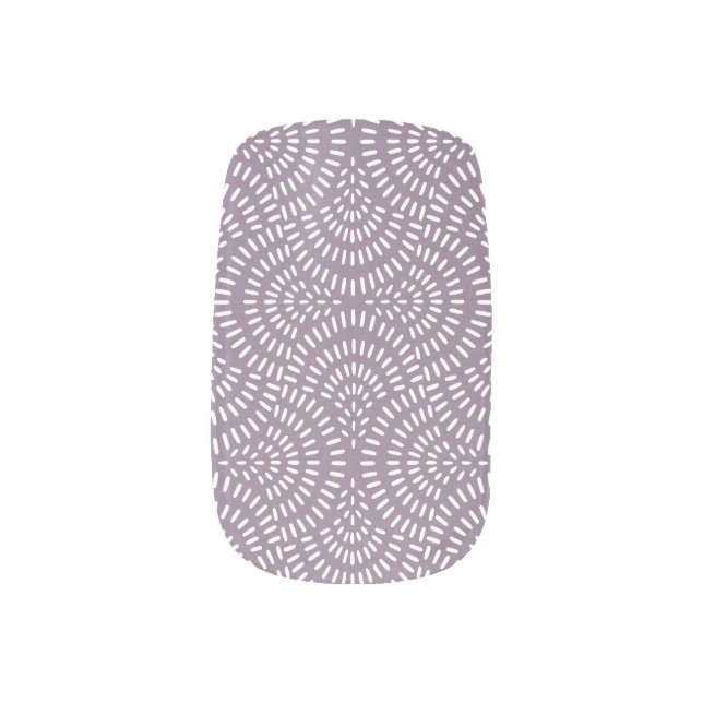 Elegant Spring Dusty Lavender Deco Fan Minx Nail Art (Left Thumb)