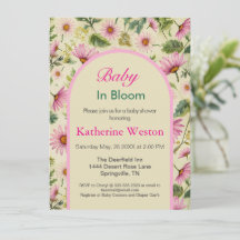 Elegant Spring Floral Baby Shower Invitation