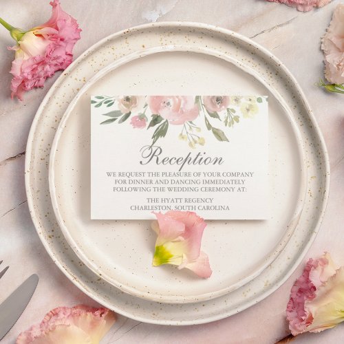 Elegant Spring Floral Blush Peony Wedding Enclosure Card