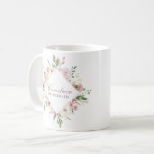 Elegant Spring Floral Blush Pink Peony Bridesmaid Coffee Mug (Front Left)