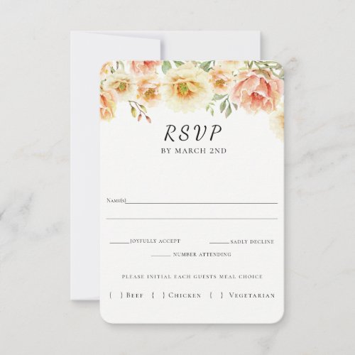 Elegant Spring Floral Border Wedding RSVP Card