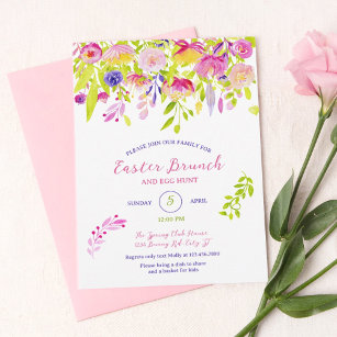 Elegant Spring Floral Easter Invitation