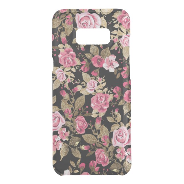 Elegant spring floral gold pattern uncommon samsung galaxy case (Back)