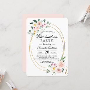Elegant Spring Floral Graduation Party Invitation
