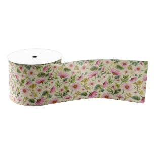 Elegant Spring Floral Grosgrain Ribbon