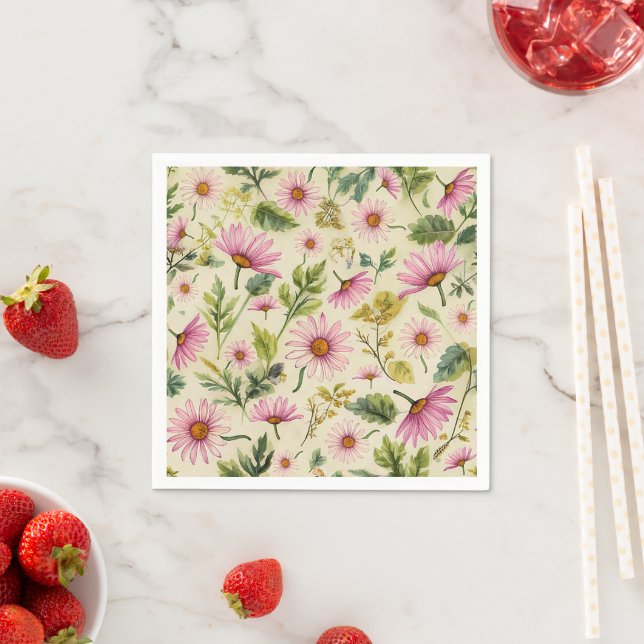 Elegant Spring Floral  Napkins (Insitu)