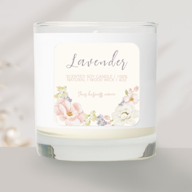 Elegant Spring Floral Scented Candle Label (Creator Uploaded)