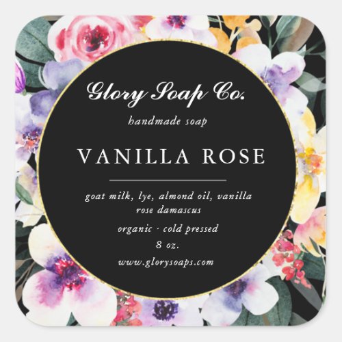 elegant spring floral soap bar sticker