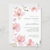 Elegant Spring Floral Watercolor Bridal Shower Invitation (Front)