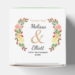 Elegant Spring Floral Watercolor Wreath Border Favor Boxes
