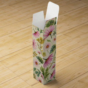 Elegant Spring Floral Wine Box