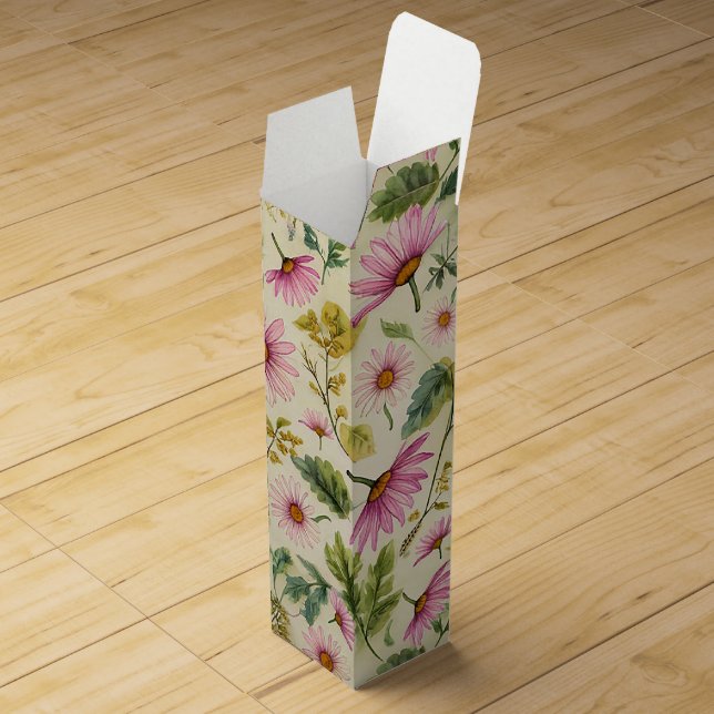 Elegant Spring Floral Wine Box (Opened)