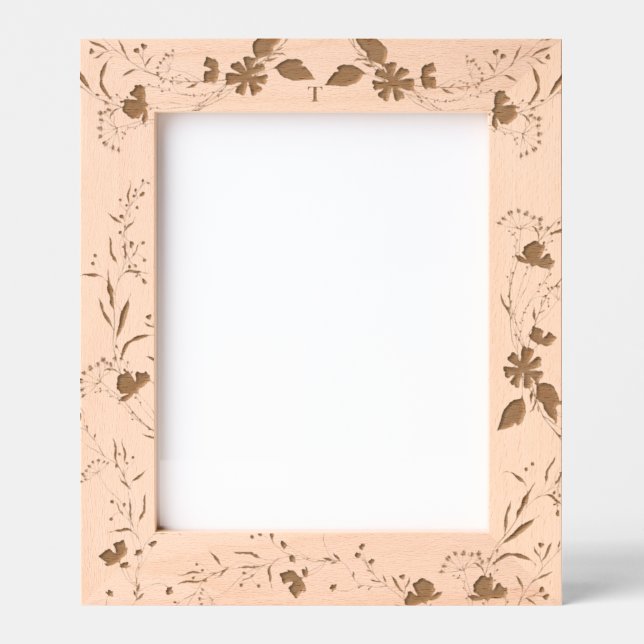 Elegant Spring Floral Wooden Picture Laser Engraved Frames (Front)