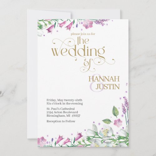 Elegant Spring Florals Wedding Invitation