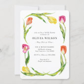 Elegant Spring Flower Tulip Bridal Shower Invitation (Front)