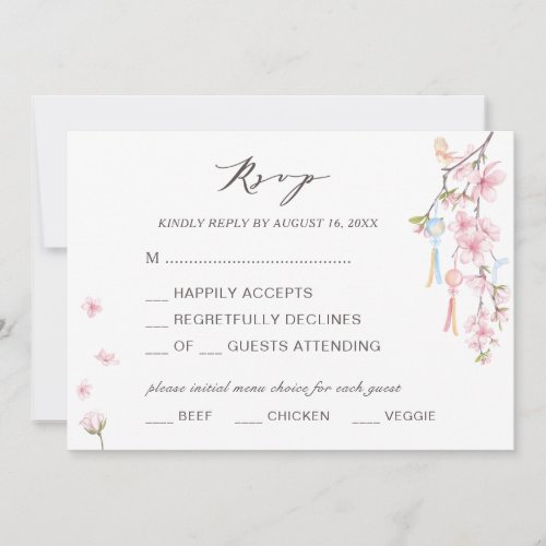 Elegant Spring Flower Wedding RSVP Invitation
