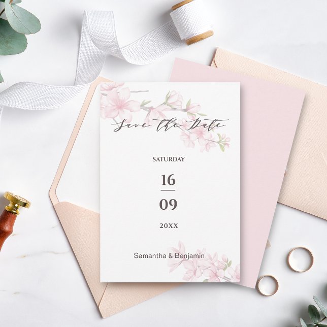 Elegant Spring Flower Wedding Save The Date (Creator Uploaded)