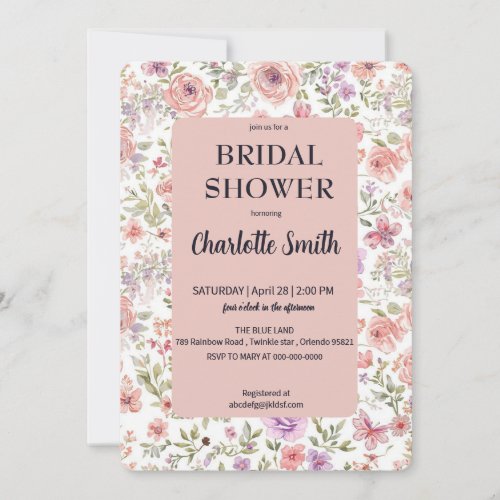 Elegant Spring Flower Wildflower Bouquet Butterfly Save The Date