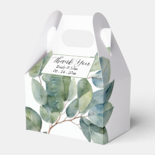 Elegant spring green leaves favor boxes