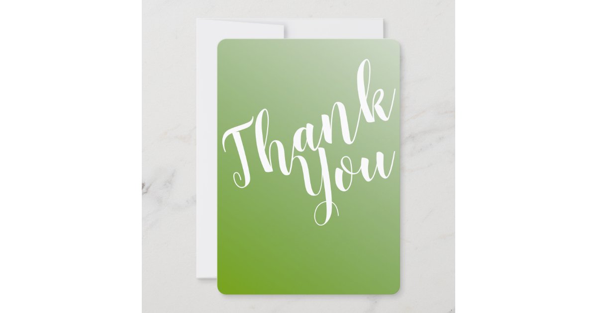 Elegant Spring Green Thank You Card