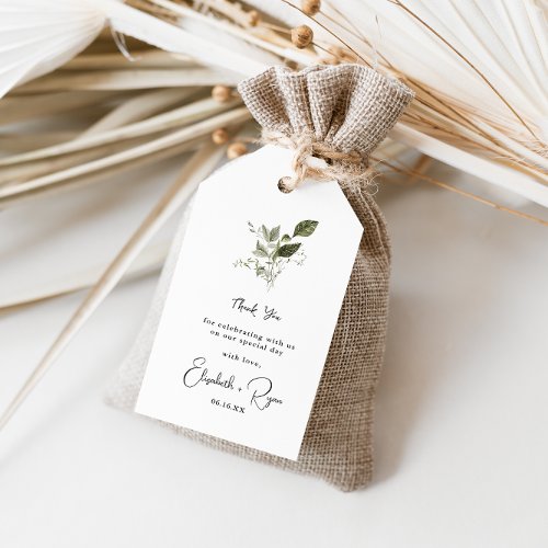 Elegant Spring Greenery  Wedding Thank You Gift Tags