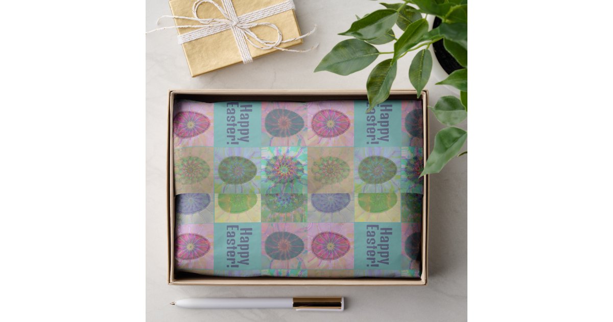 Elegant Spring Holiday Colorful Eggs Collage Tissue Paper | Zazzle