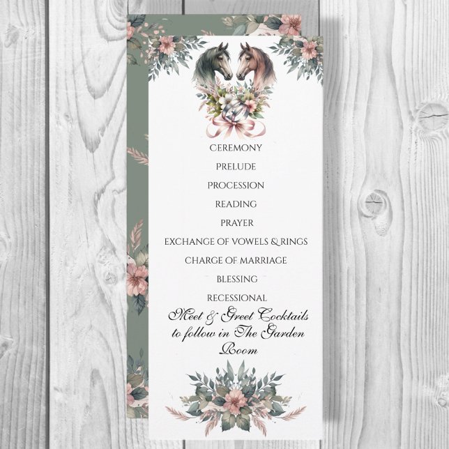 Elegant Spring Horse Wedding Program (Enjoy this beautiful collection of elegant watercolor designs.)