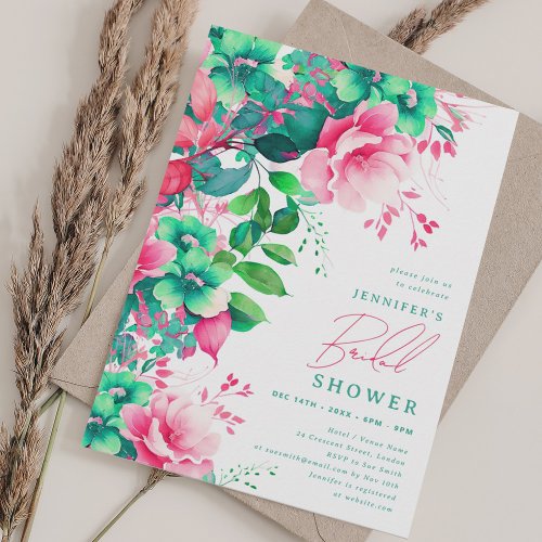 Elegant Spring Summer Floral Bridal Shower Invitation