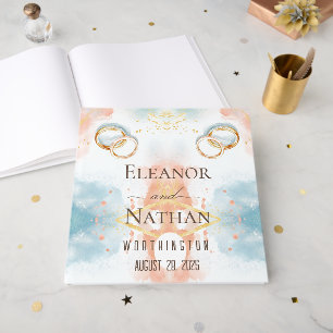 elegant spring summer gold rings Wedding Foil Guest Book