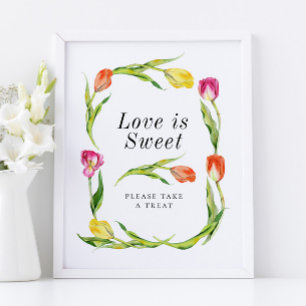 Elegant Spring Tulip Bridal Shower Favor Sign