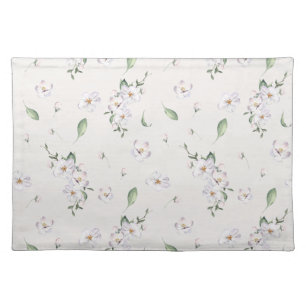 Elegant Spring Watercolor Floral Cloth Placemat