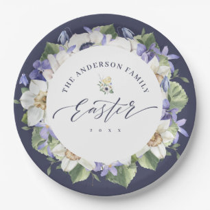 Elegant Spring Watercolor Floral Easter Paper Plat Paper Plates