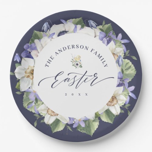 Elegant Spring Watercolor Floral Easter Paper Plat Paper Plates