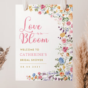 Elegant Spring Wildflower Bridal Shower Welcome Poster