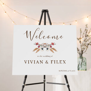 Elegant Spring Wildflowers Wedding Welcome Sign