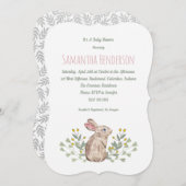 Elegant Spring Woodland Bunny Baby Shower Invite (Front/Back)