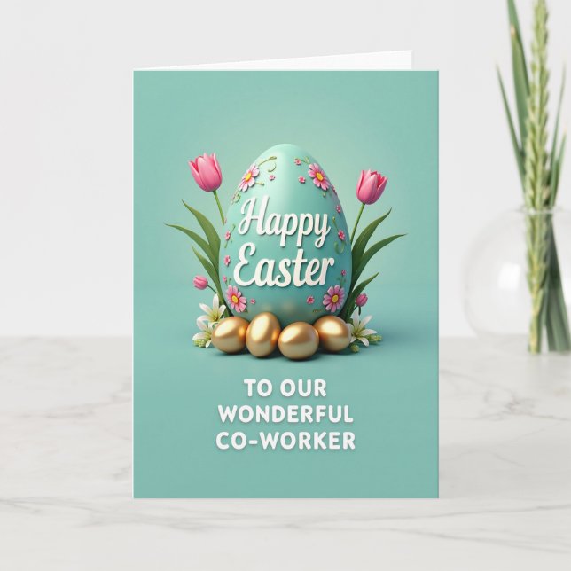 Elegant Springtime Egg Card (Front)