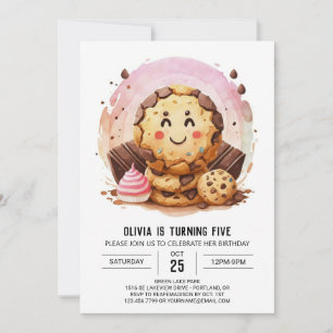Elegant Sprinkles Girly Cookies Birthday Invitation