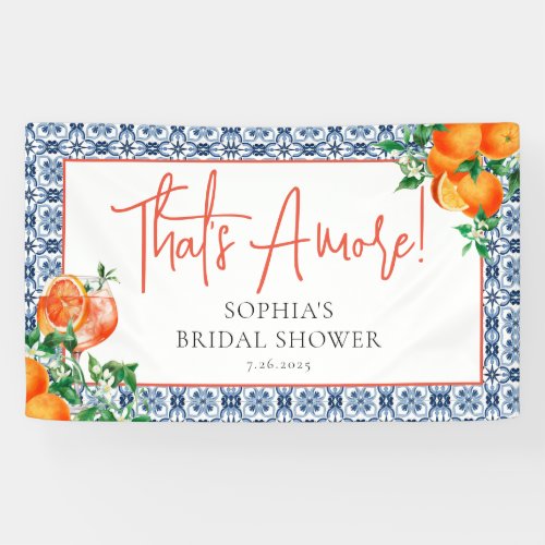 Elegant Spritz Orange Bridal Shower  Banner