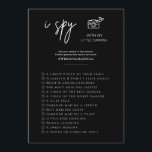 Elegant Spy Wedding Photo Hunt Game Program<br><div class="desc">Introducing our Spy Wedding Photo Hunt Game Program. This card is a fun and interactive addition to any wedding. It features a playful ‘I Spy’ game that encourages guests to capture special moments with their phones. The sign is designed to be engaging and entertaining, keeping your guests involved throughout the...</div>