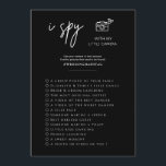Elegant Spy Wedding Photo Hunt Game Program<br><div class="desc">Introducing our Spy Wedding Photo Hunt Game Program. This card is a fun and interactive addition to any wedding. It features a playful ‘I Spy’ game that encourages guests to capture special moments with their phones. The sign is designed to be engaging and entertaining, keeping your guests involved throughout the...</div>