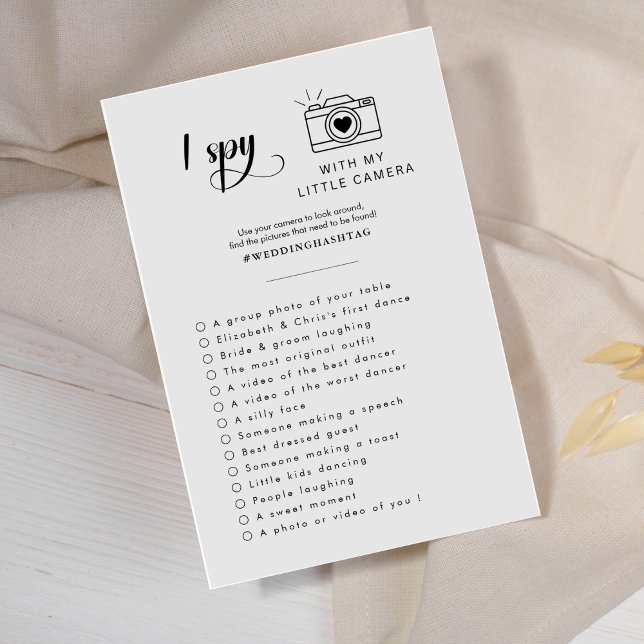 Elegant Spy Wedding Photo Hunt Game Program (Creator Uploaded)