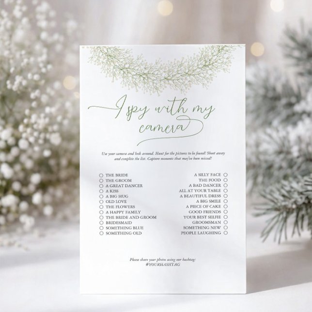 Elegant Spy With Camera Bridal Shower Game Flyer (Creator Uploaded)