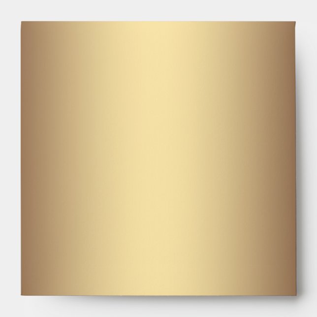 Elegant Square Black Gold Linen Envelopes (Front)